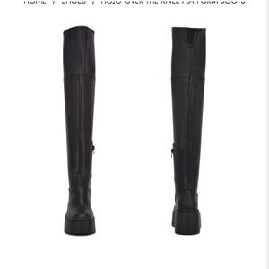 Black Nine West over the knee platform boots